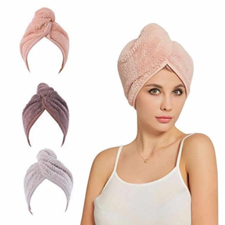 Women's Super Absorbent Quick Dry Soft Magic Turban Towel Twist Wrap Hair Towel