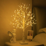 New Design Bedroom Room Home Decor Party Festival Copper Wire Tree Modeling Lamp Interior Decoration