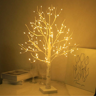 New Design Bedroom Room Home Decor Party Festival Copper Wire Tree Modeling Lamp Interior Decoration