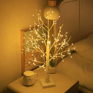 New Design Bedroom Room Home Decor Party Festival Copper Wire Tree Modeling Lamp Interior Decoration