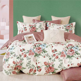 Floral Print Brushed Home Bedding Set Simple Fresh Comfortable Duvet Cover Set with Sheet Comforter Covers Pillowcases Bed Linen