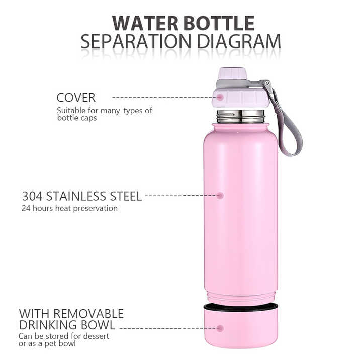 Collapsible Water Bottle Stainless Steel Water Bottle with Compartment