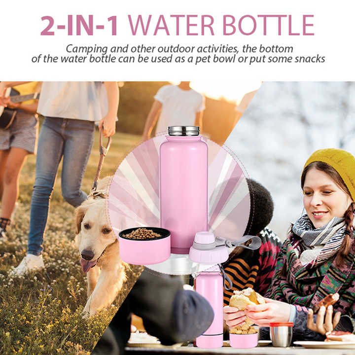 Collapsible Water Bottle Stainless Steel Water Bottle with Compartment