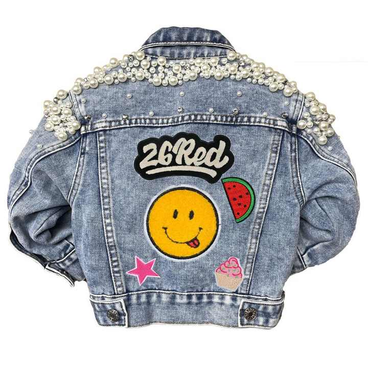 Children Jean Match Wedding Boys And Girls Patch Kids Denim Jacket