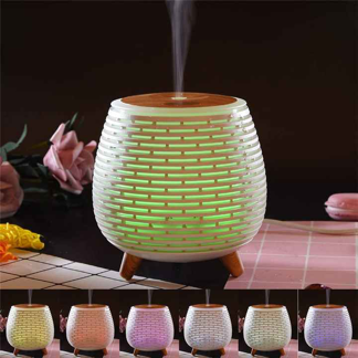 Hollow-Carved USB Ultrasonic Cool Mist Humidifier Portable 7 Color LED lights Aromatherapy Essential Oil Diffuser