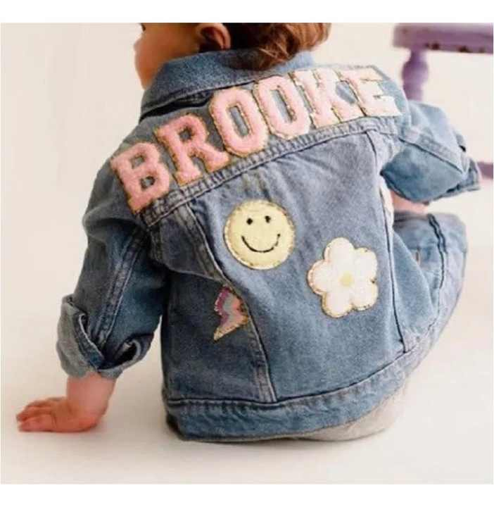 Children Jean Match Wedding Boys And Girls Patch Kids Denim Jacket