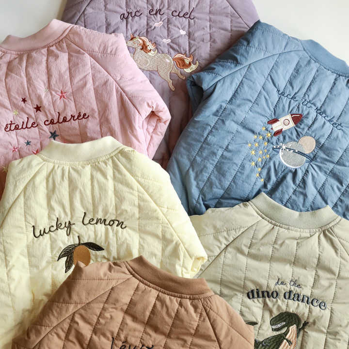 Children Varsity Jacket Cute Baby Baseball Uniform jacket Embroidered Pattern Outerwear winter kids Cotton jacket