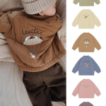 Children Varsity Jacket Cute Baby Baseball Uniform jacket Embroidered Pattern Outerwear winter kids Cotton jacket