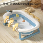 Baby bathtub with thermometer for baby body cleaning