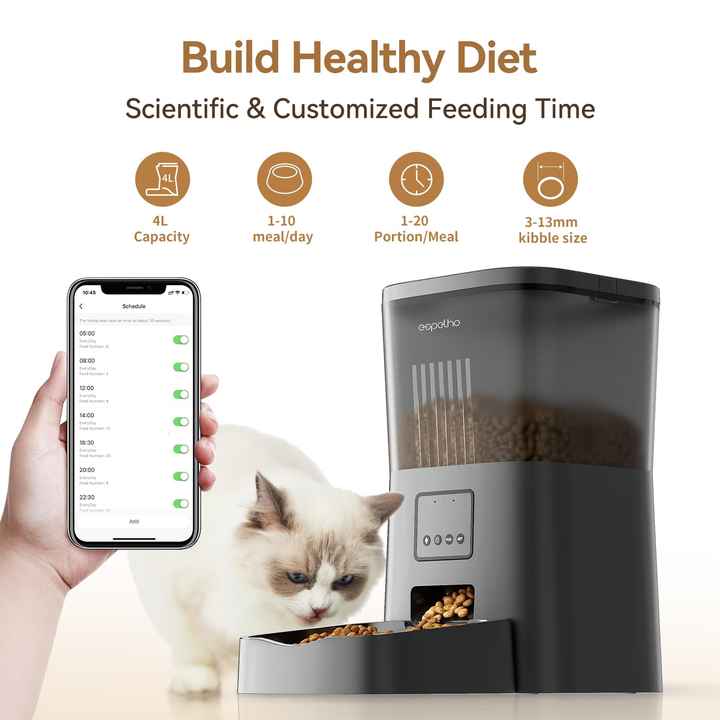 Automatic Dog Feeder Timer Auto Pet Cat Dry Food Dispenser With Clog