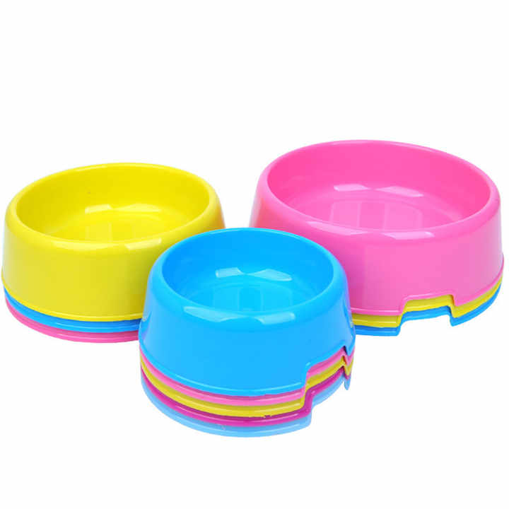 Feeding food accessories round plastic pet dog bowls