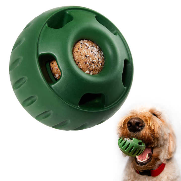 Rubber pet slow licking snack ball toy pet Interactive chew toy dog treat ball