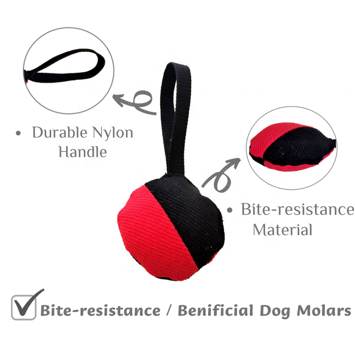 K9 Bite-resistant Nylon Dog Training Ball Toy Pillow Rope Handle Pet Training Tugs