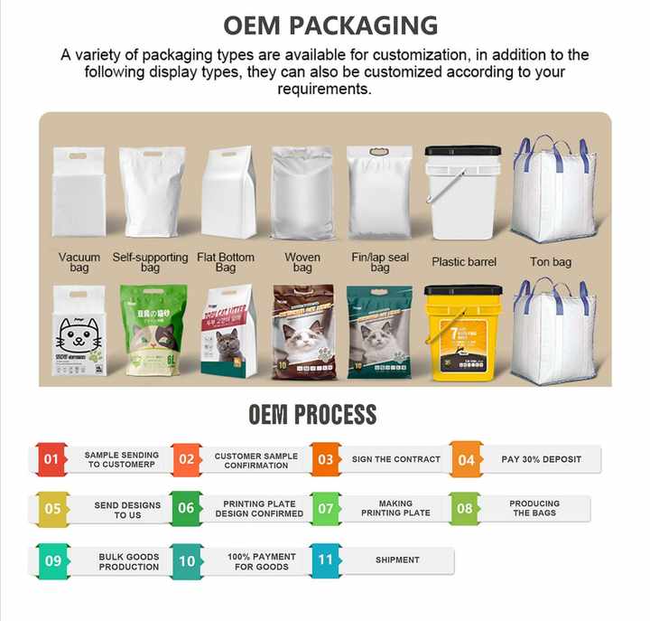 Clumping Premium Cat Litter Tofu Cat Litter Dust Free Melt Water 6L Customization