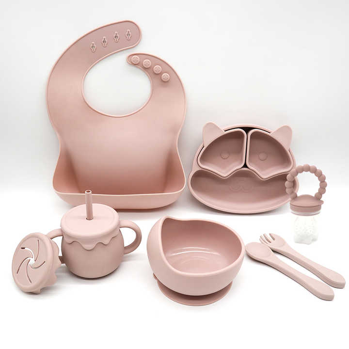 Kids Food Accessories Children's Tableware Silicone Baby Feeding Baby Eating Set