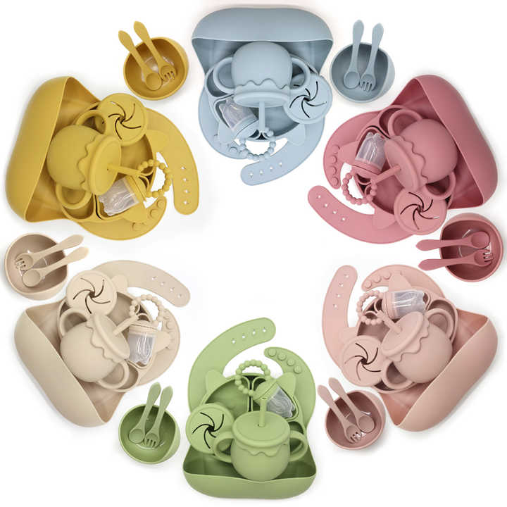 Kids Food Accessories Children's Tableware Silicone Baby Feeding Baby Eating Set