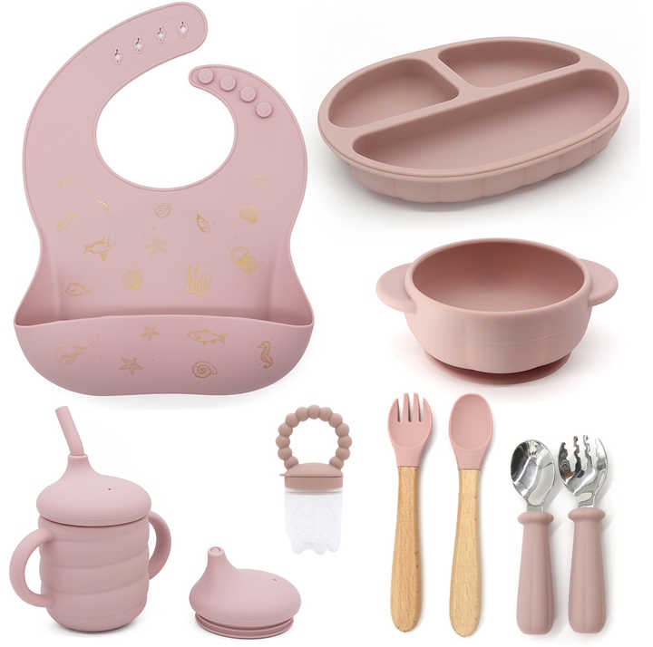 Kids Food Accessories Children's Tableware Silicone Baby Feeding Baby Eating Set