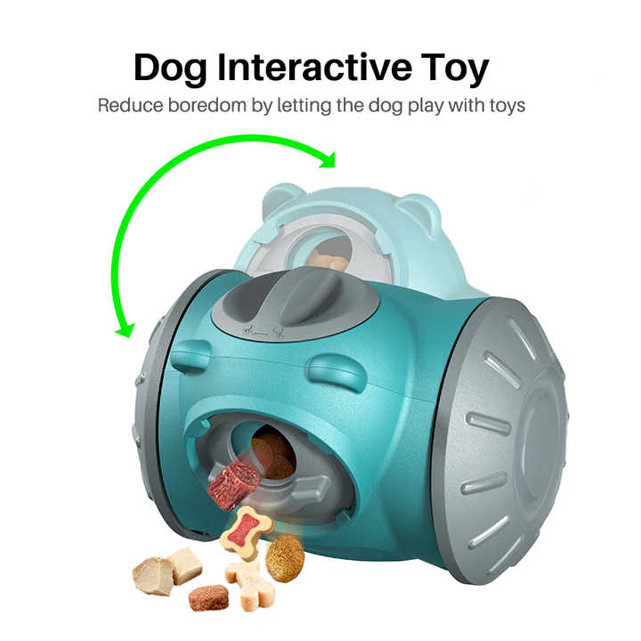 Treat Dispensing Dog Enrichment Toys with wheels for Indoor Cats Interactive Pet Puppy Chase Slow Feeder Puzzle Toy Custom