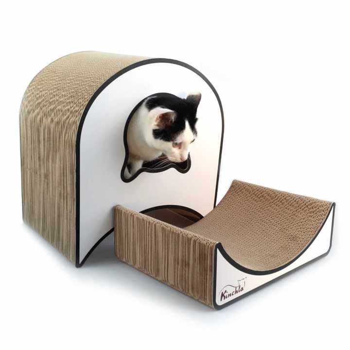 NEW cat toy scratcher board lounge , cardboard Cat House , 2-in-1 combination