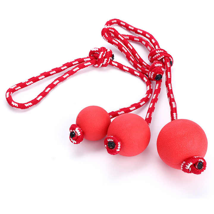 Pet Rubber Chew Toy Ball with Rope Dog Interactive Ball Thrower for Pets Cats Playing Training Exercising Pet Supplies