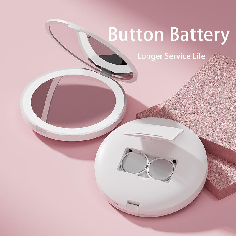 Travel Smart Rechargeable Makeup Mirror Custom Logo Portable Pocket Mirror With light