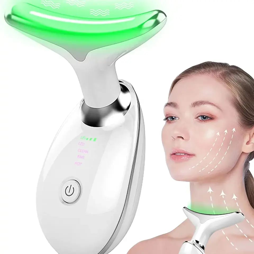 LED Photon Therapy Microcurrent Reduce Double Chin Anti Wrinkle Remove Skin Care Tools Neck Face Lifting Beauty Device