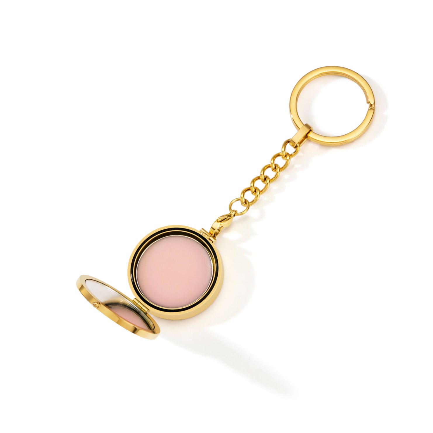 Lip Balm Key Rings Stainless Steel Locket Keychain for Women Girls