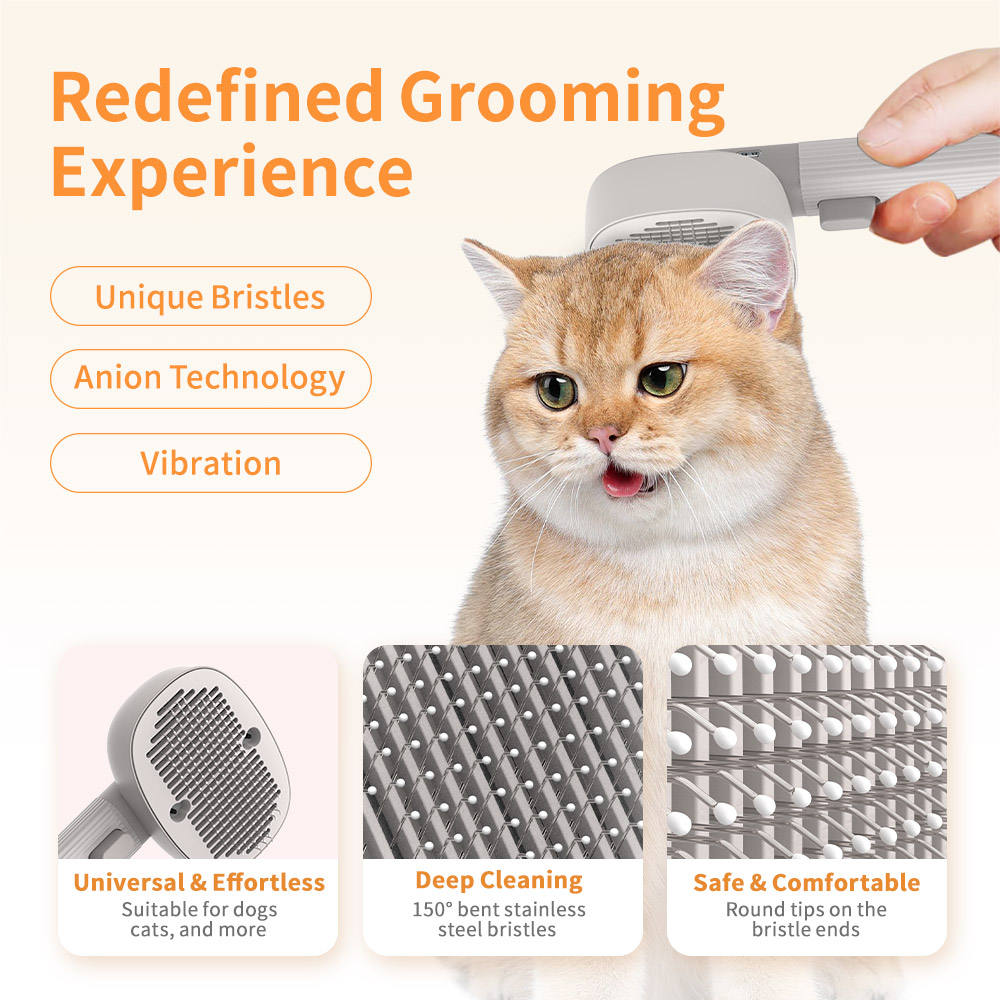 Pet Grooming Products Negative Ion Massage Pet Brush Cat Dog Comb Self Cleaning Slicker Brush