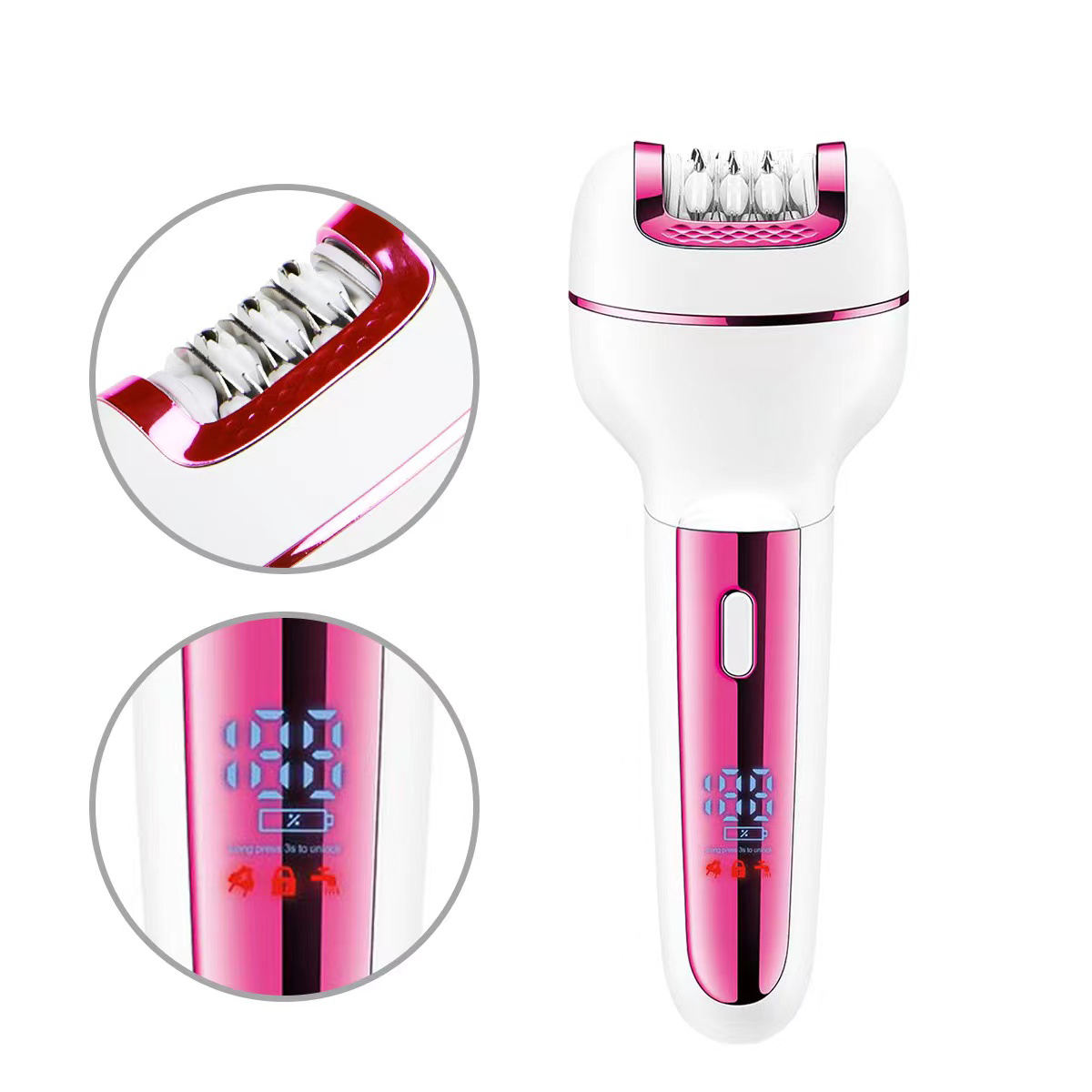 Women Wet & Dry Lady Shaver Hair Removal - Cordless Waterproof 3-in-1 Women Electric Razor - USB Rechargeable