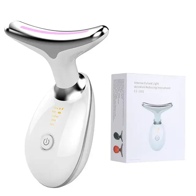 LED Photon Therapy Microcurrent Reduce Double Chin Anti Wrinkle Remove Skin Care Tools Neck Face Lifting Beauty Device