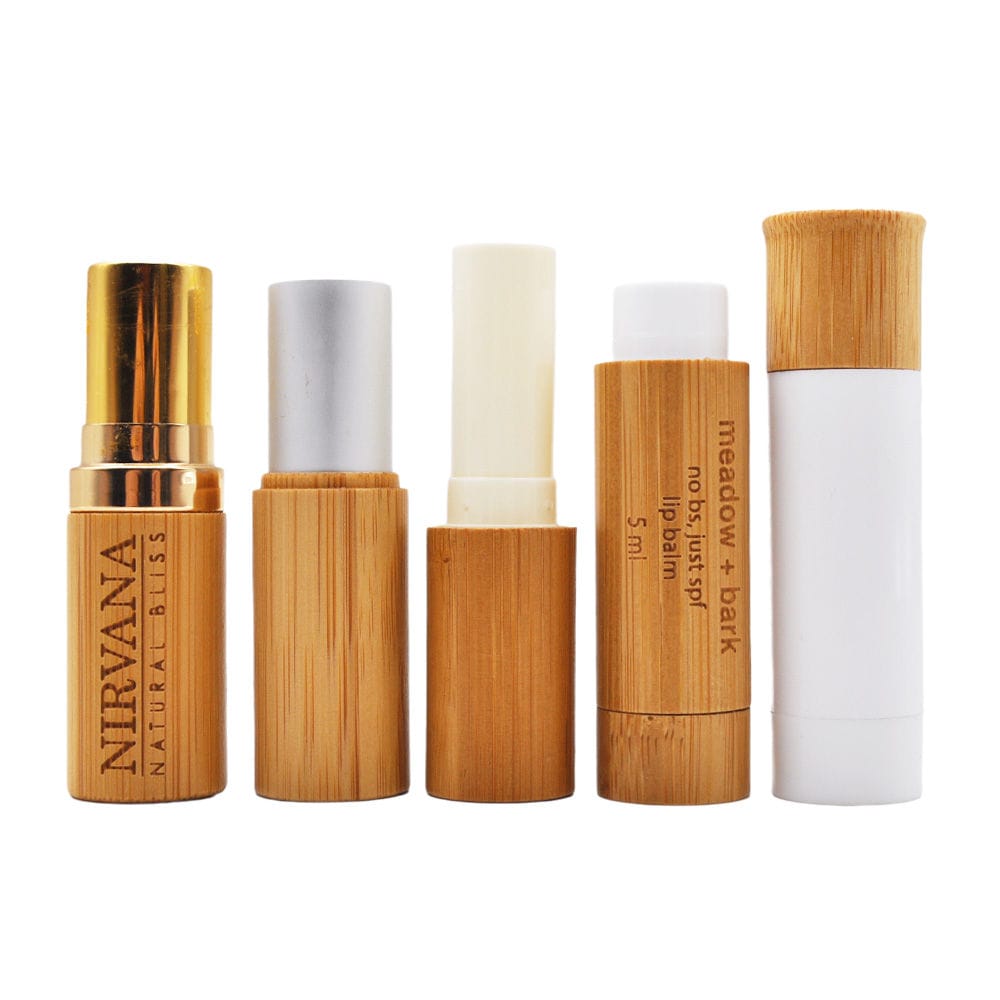 Eco-friendly Wooden Bamboo Lipbalm Container Natural Bamboo Lip Balm Tube