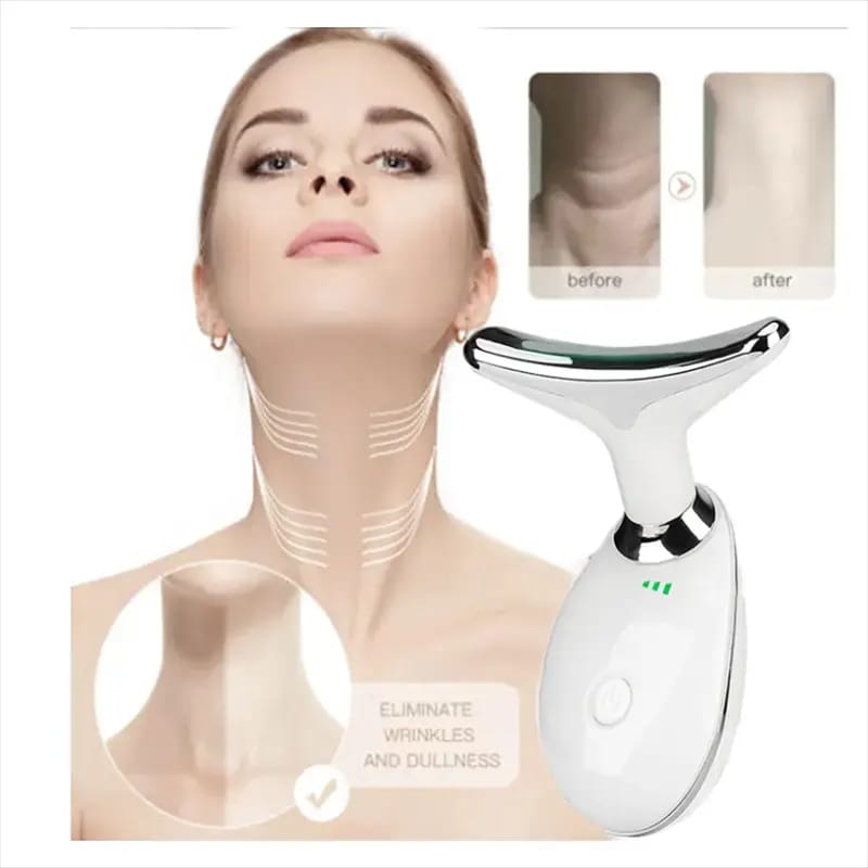 LED Photon Therapy Microcurrent Reduce Double Chin Anti Wrinkle Remove Skin Care Tools Neck Face Lifting Beauty Device