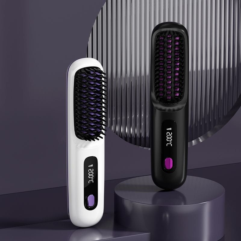 Straightening Travel-Friendly Charges Easily Gentle HairPortable Wireless Electric Hair Brush Straight Comb for Home Anion Hair Straightening Travel-Friendly Charges Easily Gentle Hair