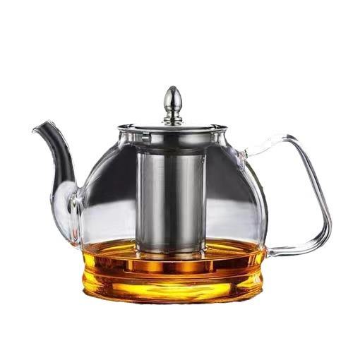 Glass Teapot with Removable Infuser Stovetop Safe Tea Kettle Blooming and Loose Leaf Tea Maker