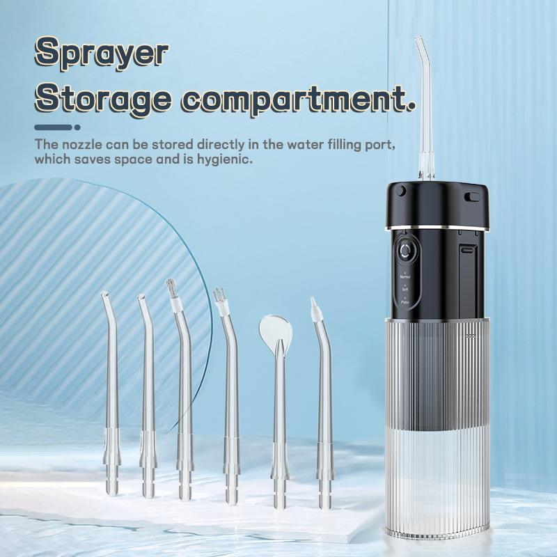 Retractable Water Tank Oral Irrigator Cordless Dental IPX8 Waterproof 3 Modes Water Flosser