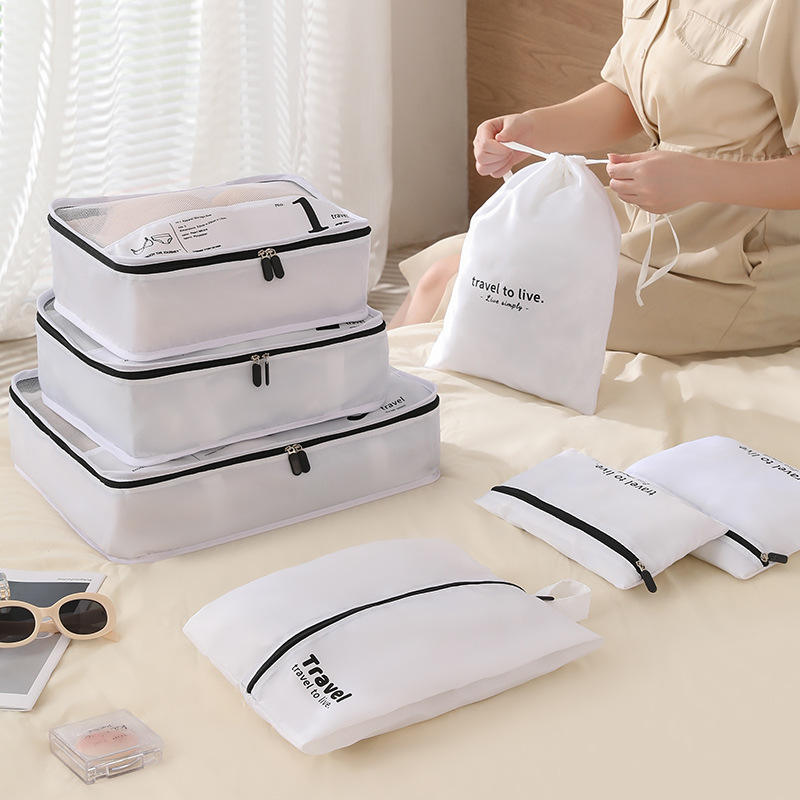 7pcs packing cubes waterproof travel storage bag for suitcases with buckle packing cubes