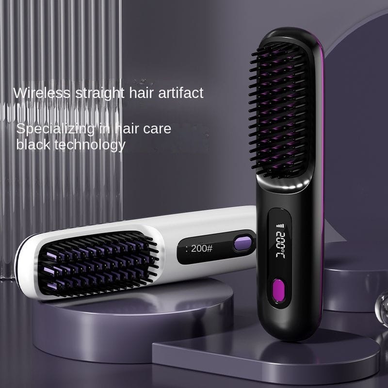 Straightening Travel-Friendly Charges Easily Gentle HairPortable Wireless Electric Hair Brush Straight Comb for Home Anion Hair Straightening Travel-Friendly Charges Easily Gentle Hair