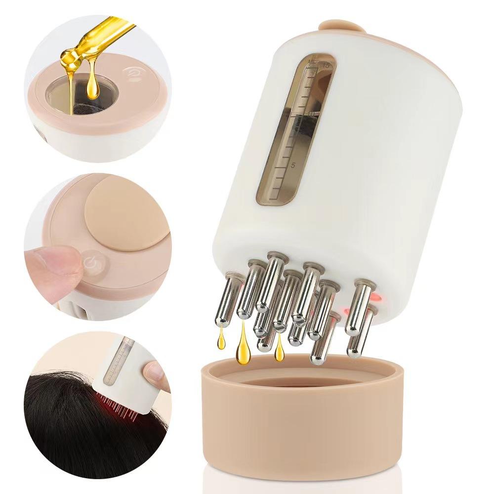 Electric Treatment Hair Oil Dispenser Bottle Hair Oil Applicator Massager For Scalp Hair Growth