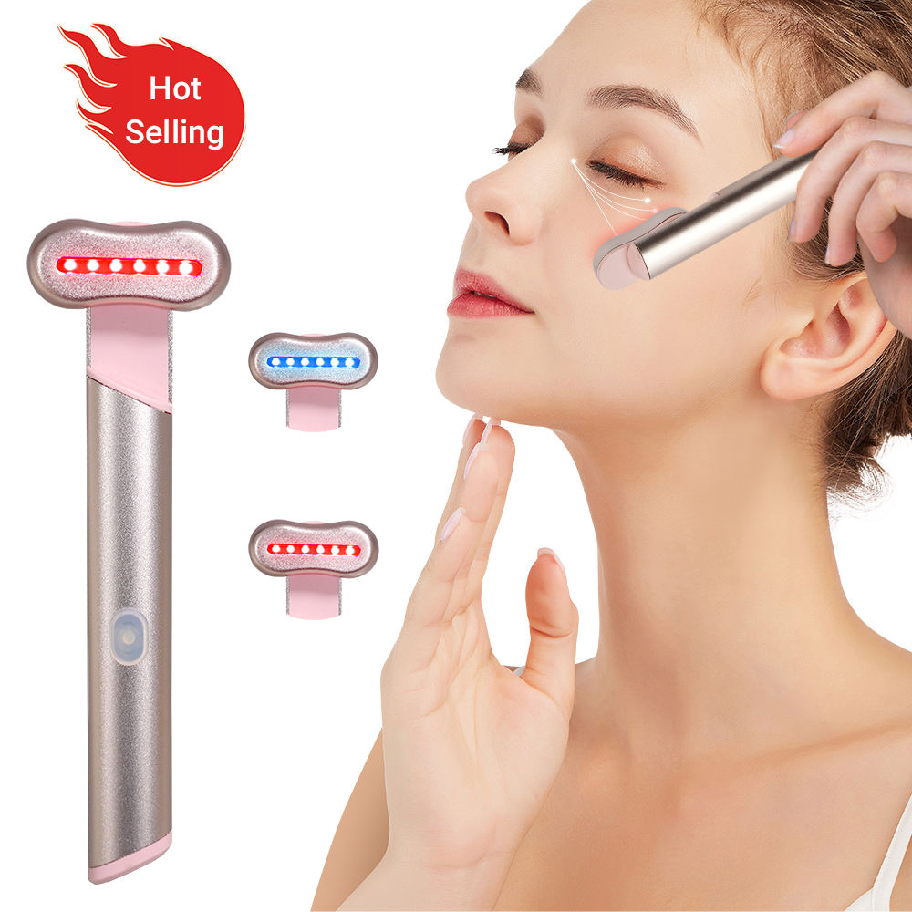 High Frequency Anti Aging EMS Red Light Therapy Face Massage Eye Massager Facial Wand