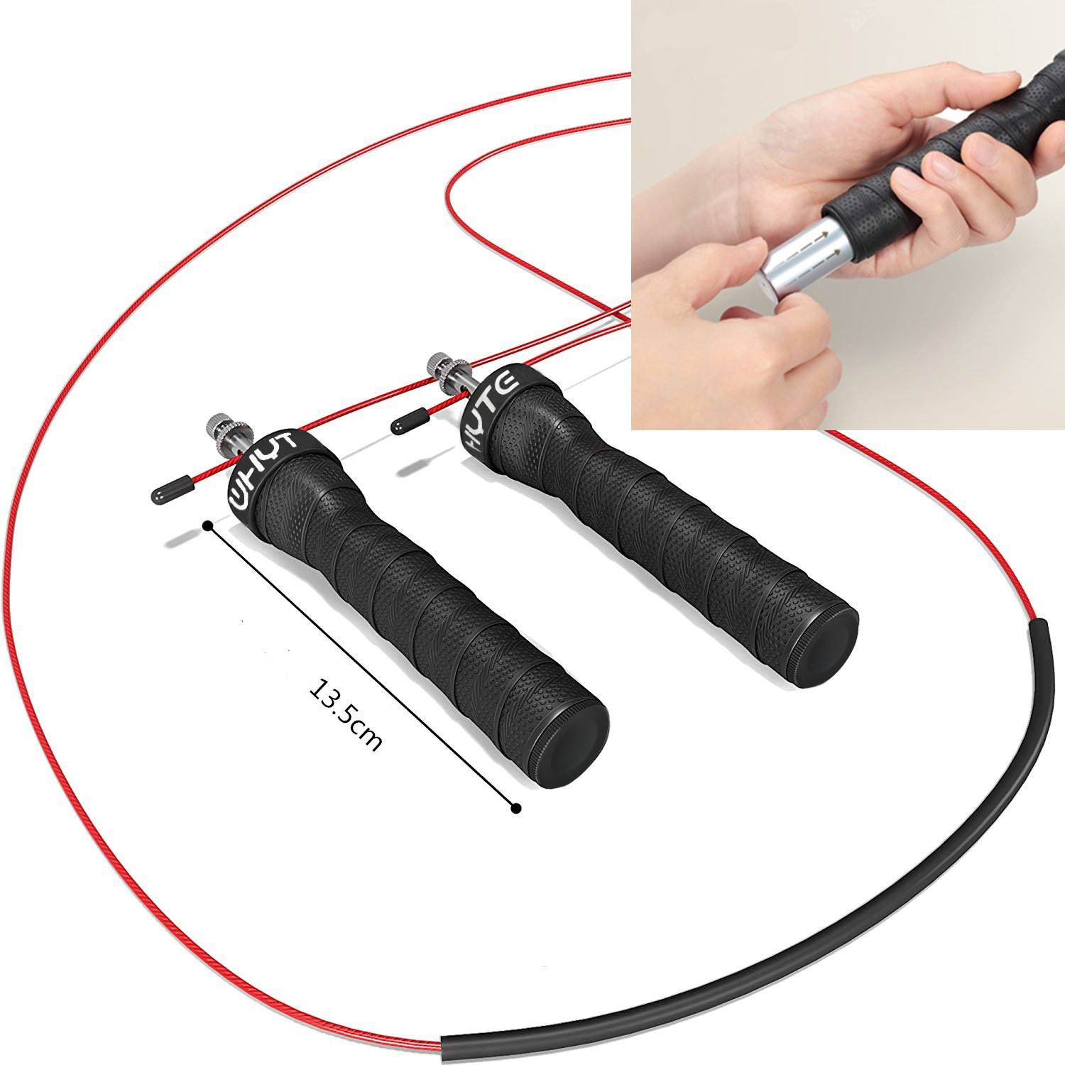 non-slip sweat-absorbent racing bearing skipping rope self-locking steel wire gym fitness weighted jumping rope