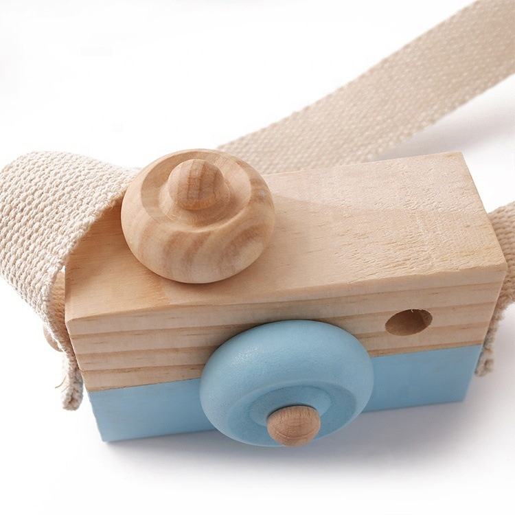 Cute Pretend Toy Wooden Camera Baby Kids Hanging Kids Camera Toys