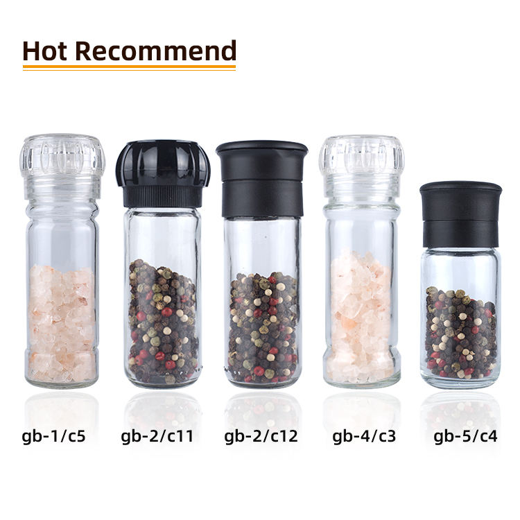 100ml grinder cap glass spice bottle, kitchen gadgets disposable salt and pepper grinders