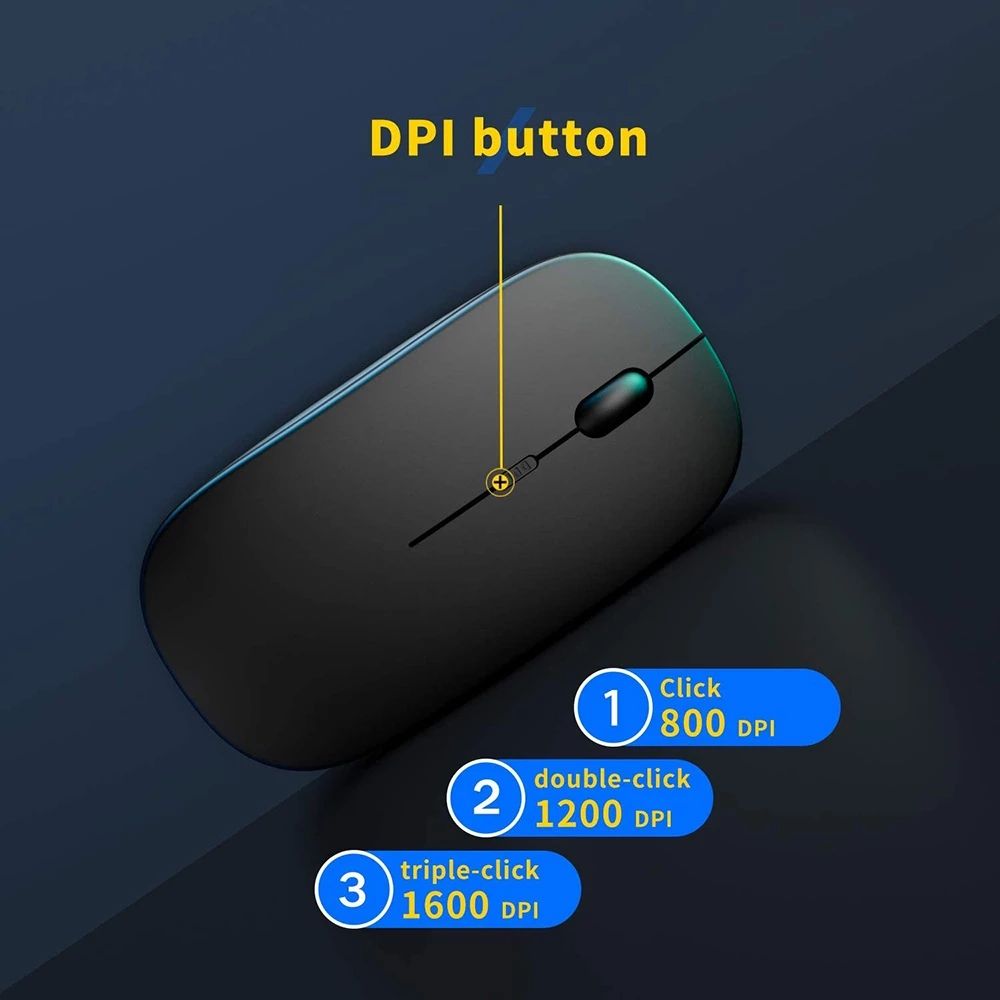 Portable Wireless Silent Mouse Slim Inalambrico