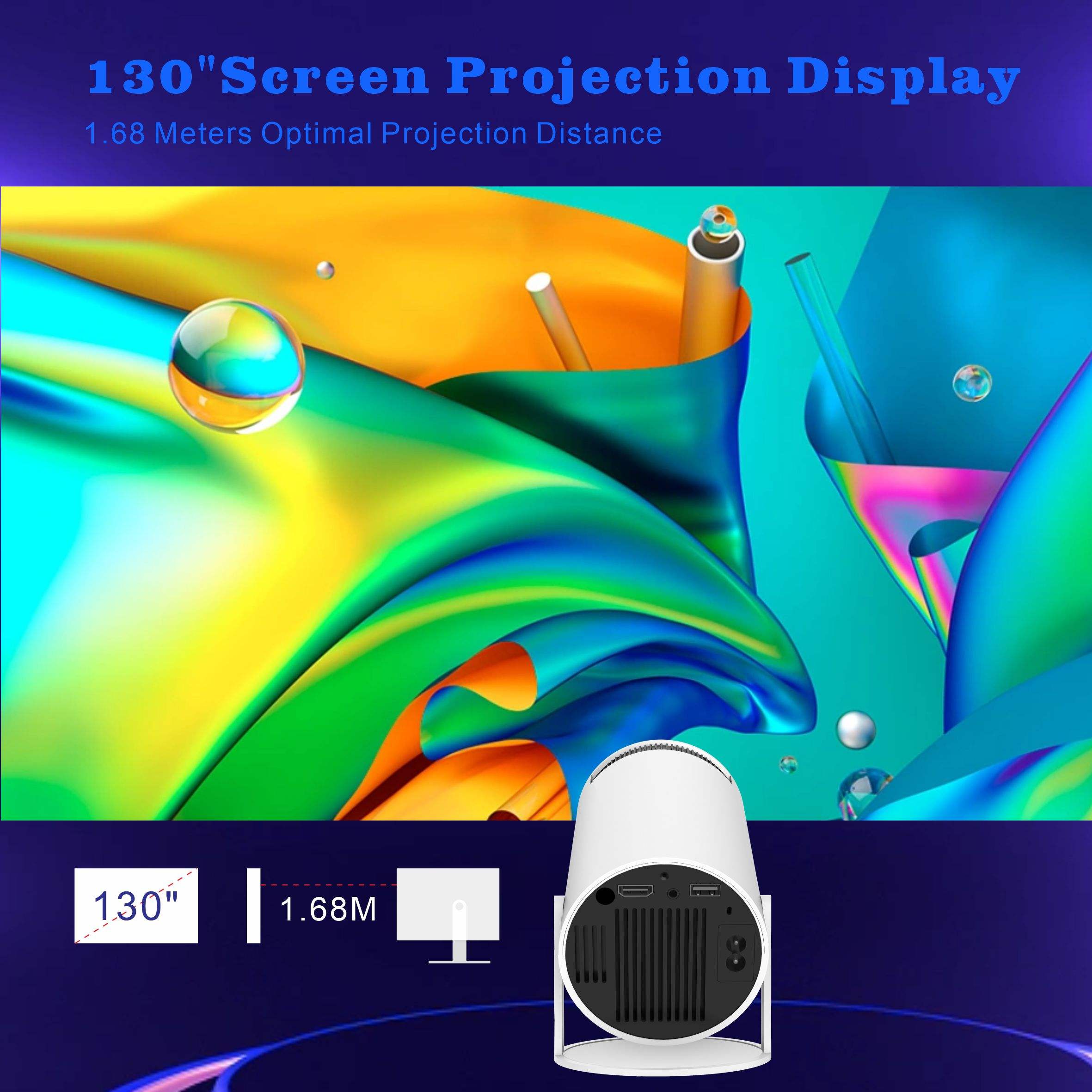 WUPRO HY300 Smart Android 11 Home Theater Projecteur Portable Auto HD Proyector Mini 4k video projector