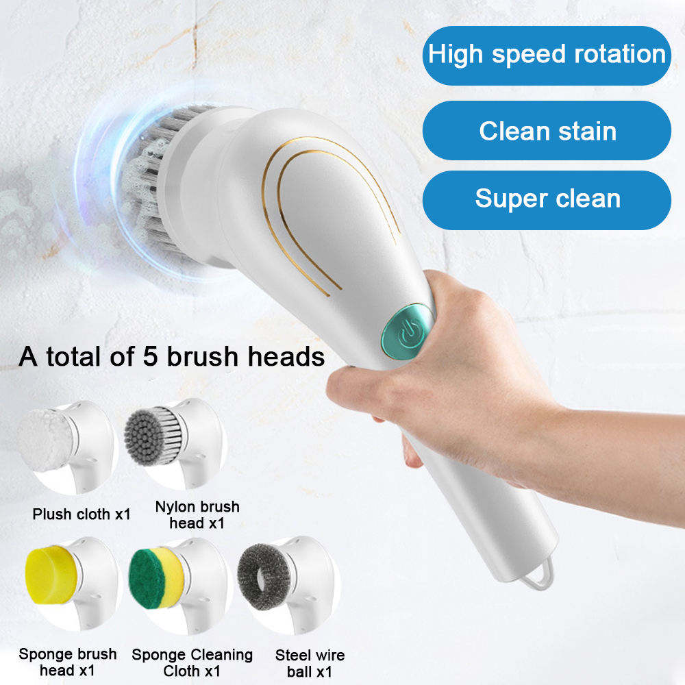 Kitchen Cleaning Tool USB 5 in 1 Cleaner Bathroom Bathtub Clean Brush