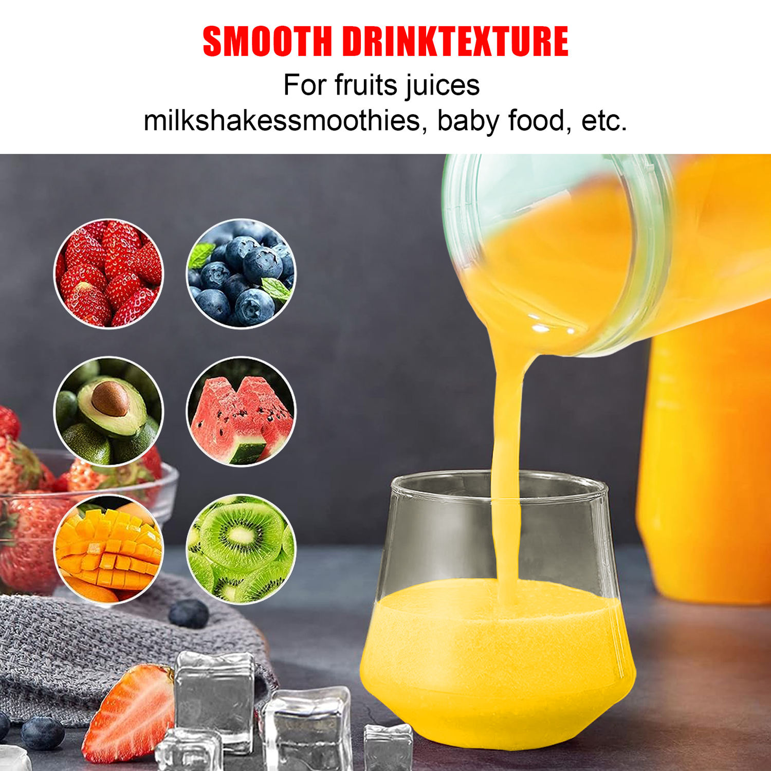 Waterproof Quiet Motor USB Rechargeable Portable Juicer Blender