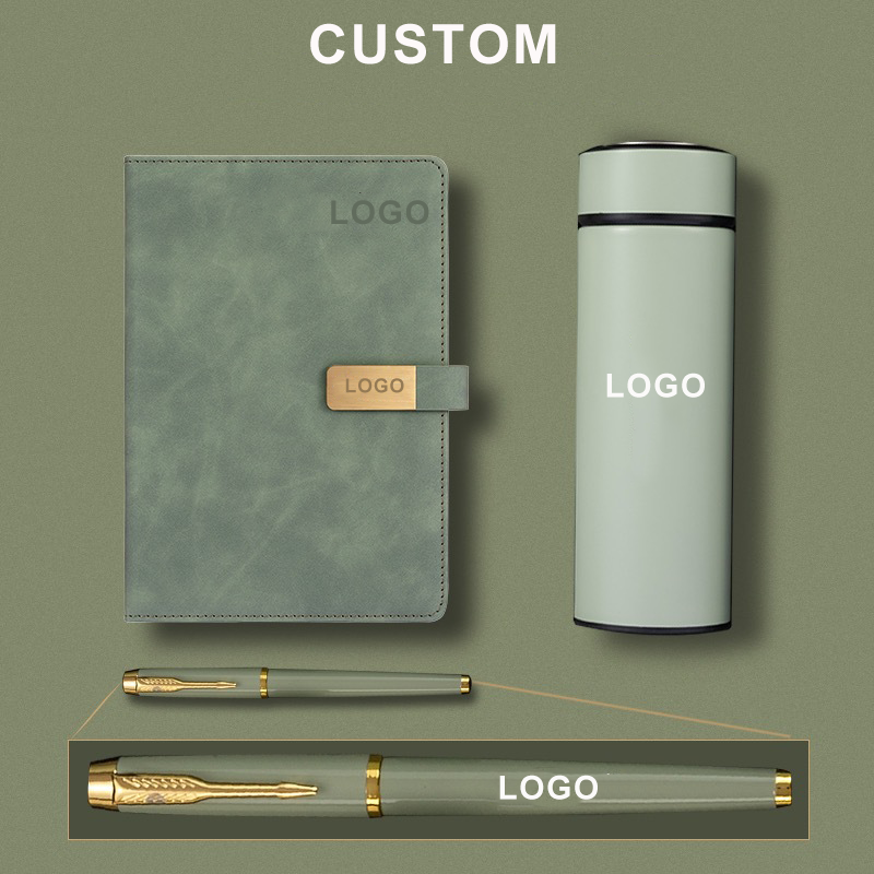 Premium quality Corporate with flask thermos notebook pen gifts set for New Year Christmas Souvenirs