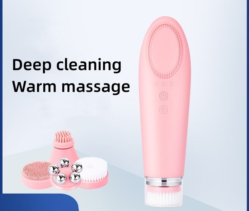 Deeply clean and warm massage, multifunctional household facial and eye hot compress massager beauty device