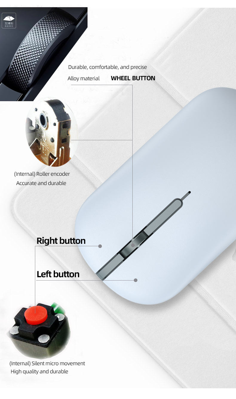 Color Wireless Mouse Silent Magnetic Enclosure Mouse