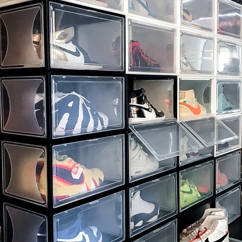 Transparent Sliding Sneaker Shoe Box Storage Plastic For storage Large Sneaker Shoe High Heels